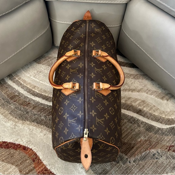 LOUIS VUITTON SPEEDY 40 MONOGRAM CANVAS VACHETTA LEATHER TOTE SATCHEL TRAVEL BAG - Picture 4 of 16